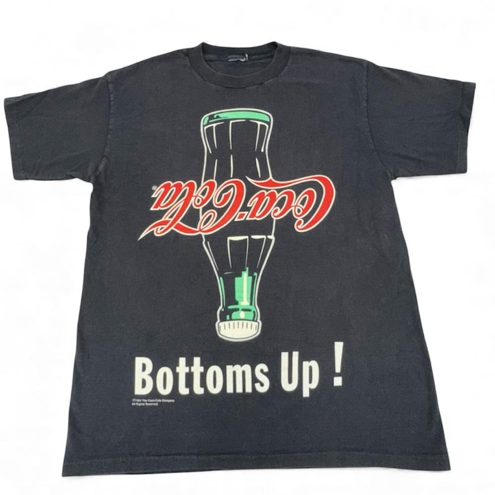 Vintage 1994 Coca-Cola Bottoms Up Tee Men's Large Graphic T-Shirt Americana